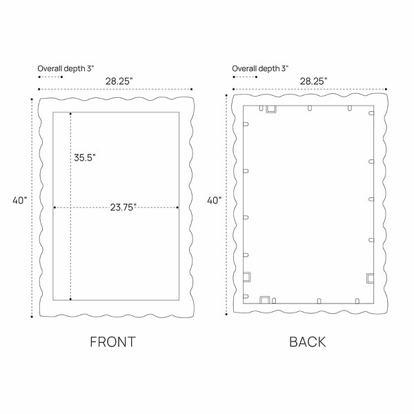Naomi White 28x40" Rectangle Mirror