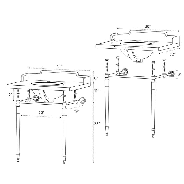 Napoleon Polished Chrome 30" Single Console with Carrara Marble Top Oval Sink and Backsplash