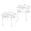 Napoleon Polished Nickel 36" Single Console with White Marble Top Rectangle Sink and Side Splash