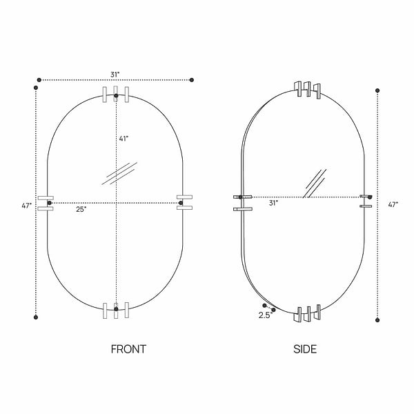 Arteriors Wilder 31"x47" Bronze Oval Mirror