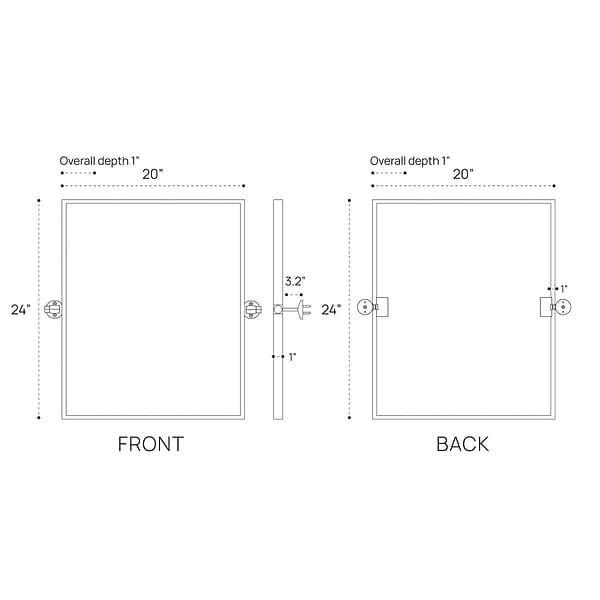 Liora Matte Black 20x24" Rectangle Tilt Mirror