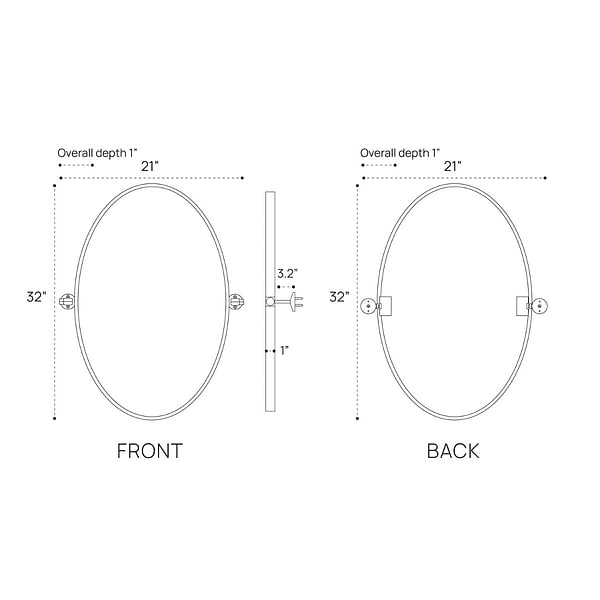 Liora Silver 21x32" Oval Tilt Mirror