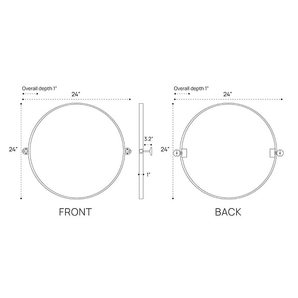 Liora Silver 24" Round Tilt Mirror