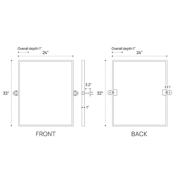 Liora Matte Black 24x32" Rectangle Tilt Mirror