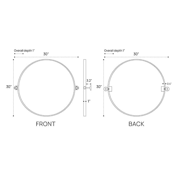 Liora Matte Black 30" Round Tilt Mirror