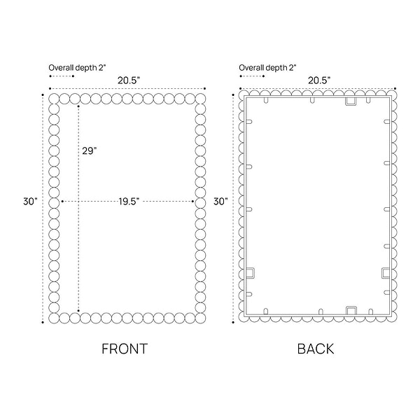 Shari White 21x30" Rectangle Mirror