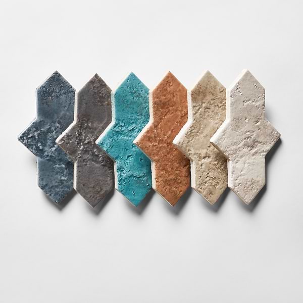 Greta Cruz Lagoon Blue 5x8 Glossy Textured Porcelain Tile