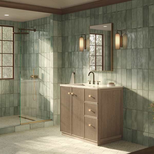Los Lunas Green 4x12 Polished Ceramic Subway Wall Tile