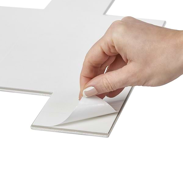 Pure White LPS 2x4 Brick Solid Core Peel & Stick Self Adhesive Polished Tile