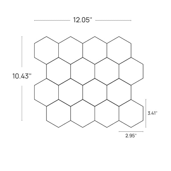 Magma Hexagon Mixed Bronze 3" Polished Lava Stone Mosaic Tile