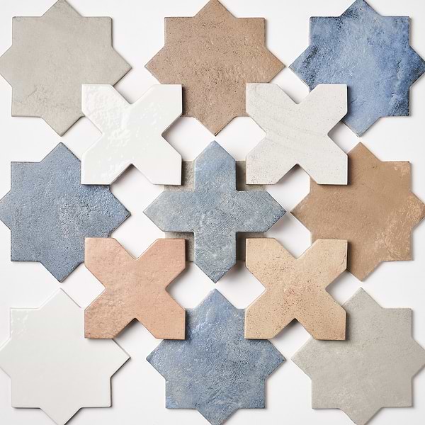 Parma Star & Cross Customizable Terracotta Look Porcelain Tile