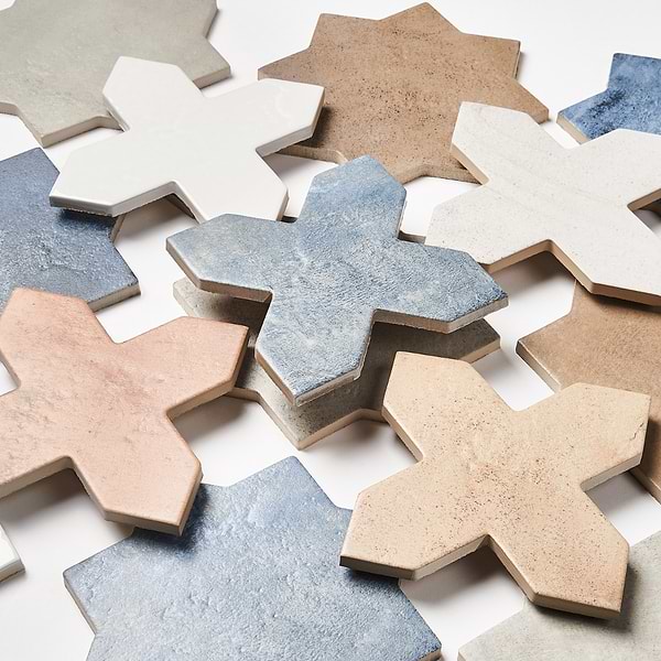Parma Star & Cross Customizable Terracotta Look Porcelain Tile