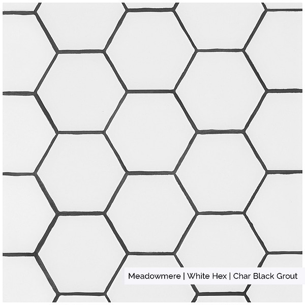 Meadowmere Cement White 3" Hexagon Matte Ceramic Tile