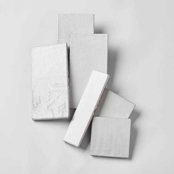 Emery White 4x8 Handmade Crackled Glossy Terracotta Subway Tile