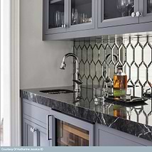Beveled Paris Gray Hexagon Antique Mirror Tile