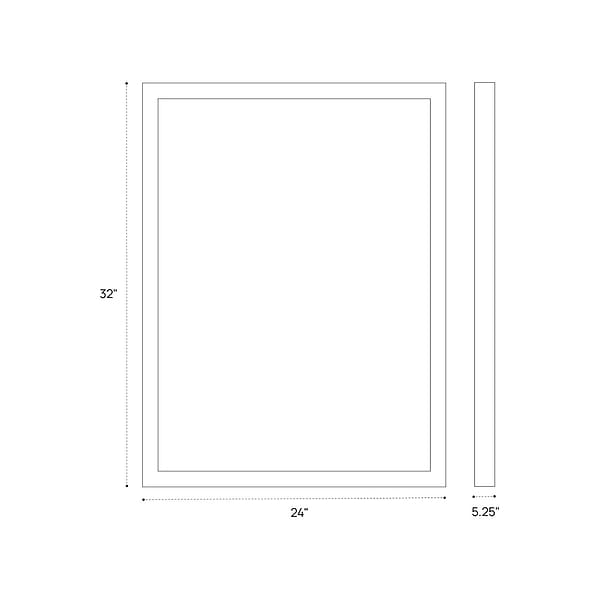 Mirava 24x32"  Rectangle Recessed or Wall Mounted Left-Hand LED Medicine Cabinet with Mirror in Silver, View 11, open zoomed image