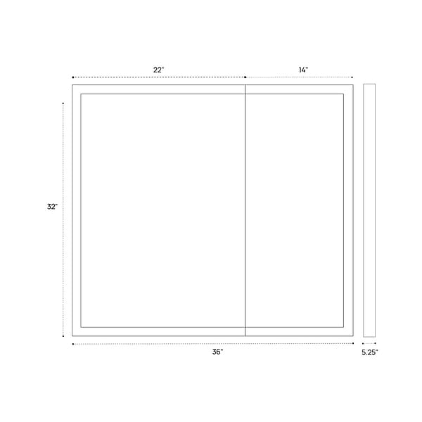 Mirava 36x32"  Rectangle Recessed or Wall Mounted Side by Side LED Medicine Cabinet with Mirror in Silver, View 11, open zoomed image
