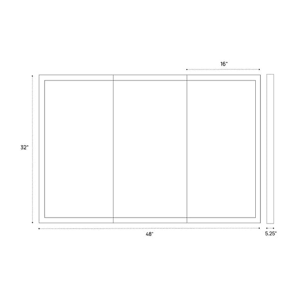 Mirava 48x32"  Rectangle Recessed or Wall Mounted Side by Side LED Medicine Cabinet with Mirror in Silver, View 11, open zoomed image
