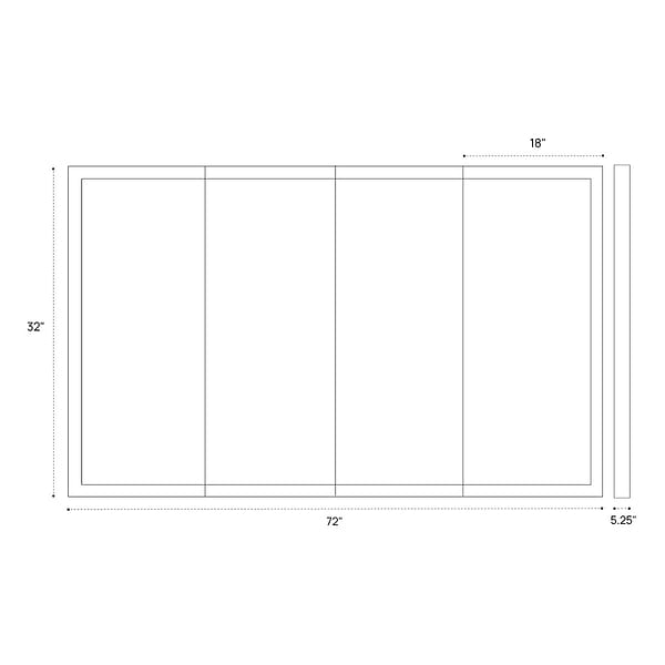 Mirava 72x32"  Rectangle Recessed or Wall Mounted Side by Side LED Medicine Cabinet with Mirror in Silver, View 11, open zoomed image