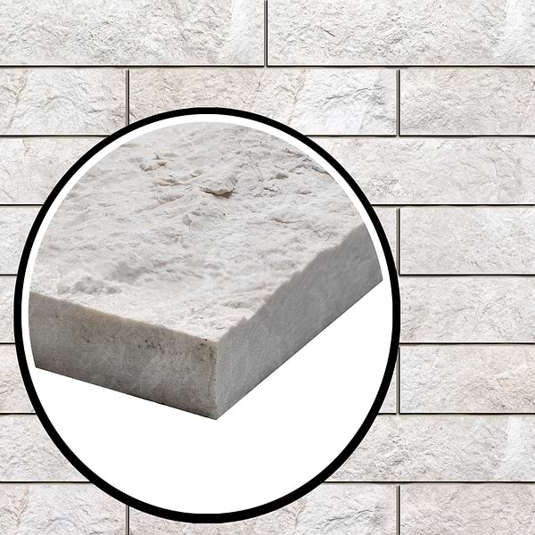 Cream Misto Splitface Rustic Beige 3x12 Textured Marble Tile