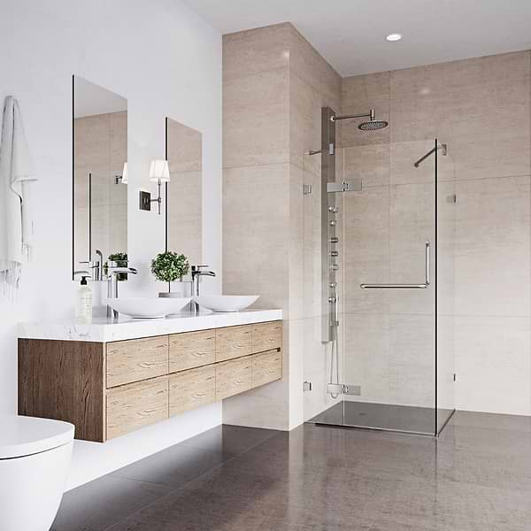 Cinto 32x32x74 Reversible Hinged Enclosure Shower Door with Clear Glass in Brushed Nickel  