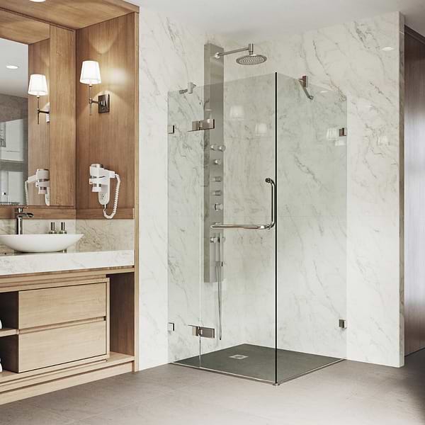 Cinto 32x32x74 Reversible Hinged Enclosure Shower Door with Clear Glass in Brushed Nickel  