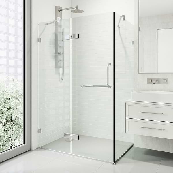 Cinto 32x40x74 Reversible Hinged Enclosure Shower Door with Clear Glass in Brushed Nickel