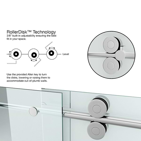 Legato 36x48x74 Reversible Sliding Enclosure Shower Door with Clear Glass in Chrome