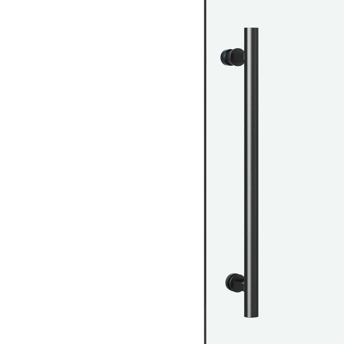 Legato 36x48x74 Reversible Sliding Enclosure Shower Door with Clear Glass in Matte Black