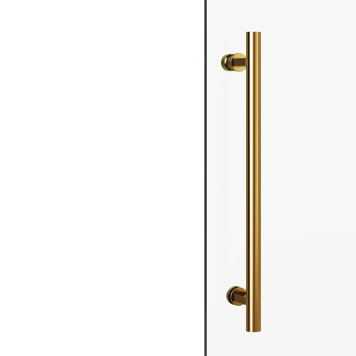 Legato 36x48x74 Reversible Sliding Enclosure Shower Door with Clear Glass in Brushed Gold