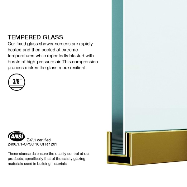 Nuvo 34x74 Reversible Screen Shower Door with Clear Glass in Brushed Gold