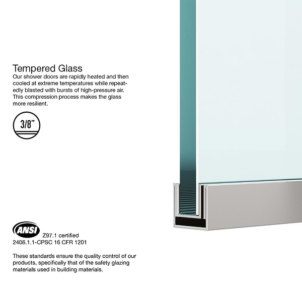 Nuvo 34x74 Reversible Screen Shower Door with Clear Glass in Stainless Steel