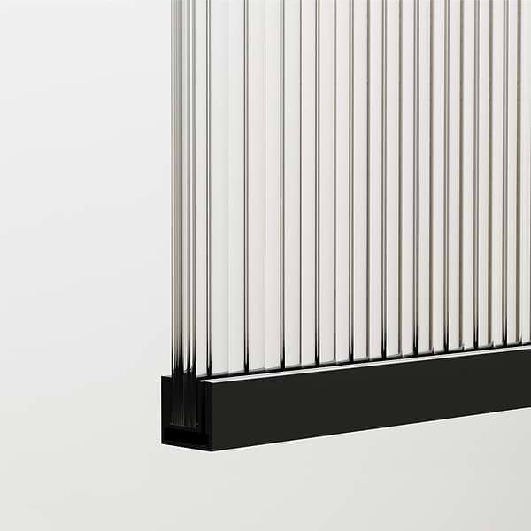 Nuvo 34x74 Reversible Screen Shower Door with Fluted Glass in Matte Black