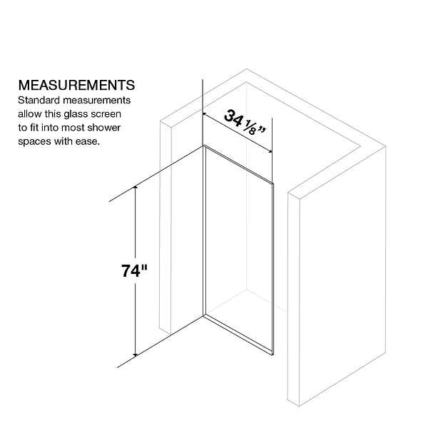 Nuvo 34x74 Reversible Screen Shower Door with Black Glass in Matte Black