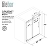 Gemello 60x74 Left Sliding Shower Door with Fluted Glass in Chrome