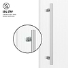 Gemello 60x74 Left Sliding Shower Door with Fluted Glass in Chrome