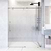 Gemello 60x74 Left Sliding Shower Door with Fluted Glass in Chrome; in Style Ideas Classic, Contemporary, Modern, Traditional, Transitional