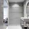 Gemello 60x74 Left Sliding Shower Door with Fluted Glass in Chrome