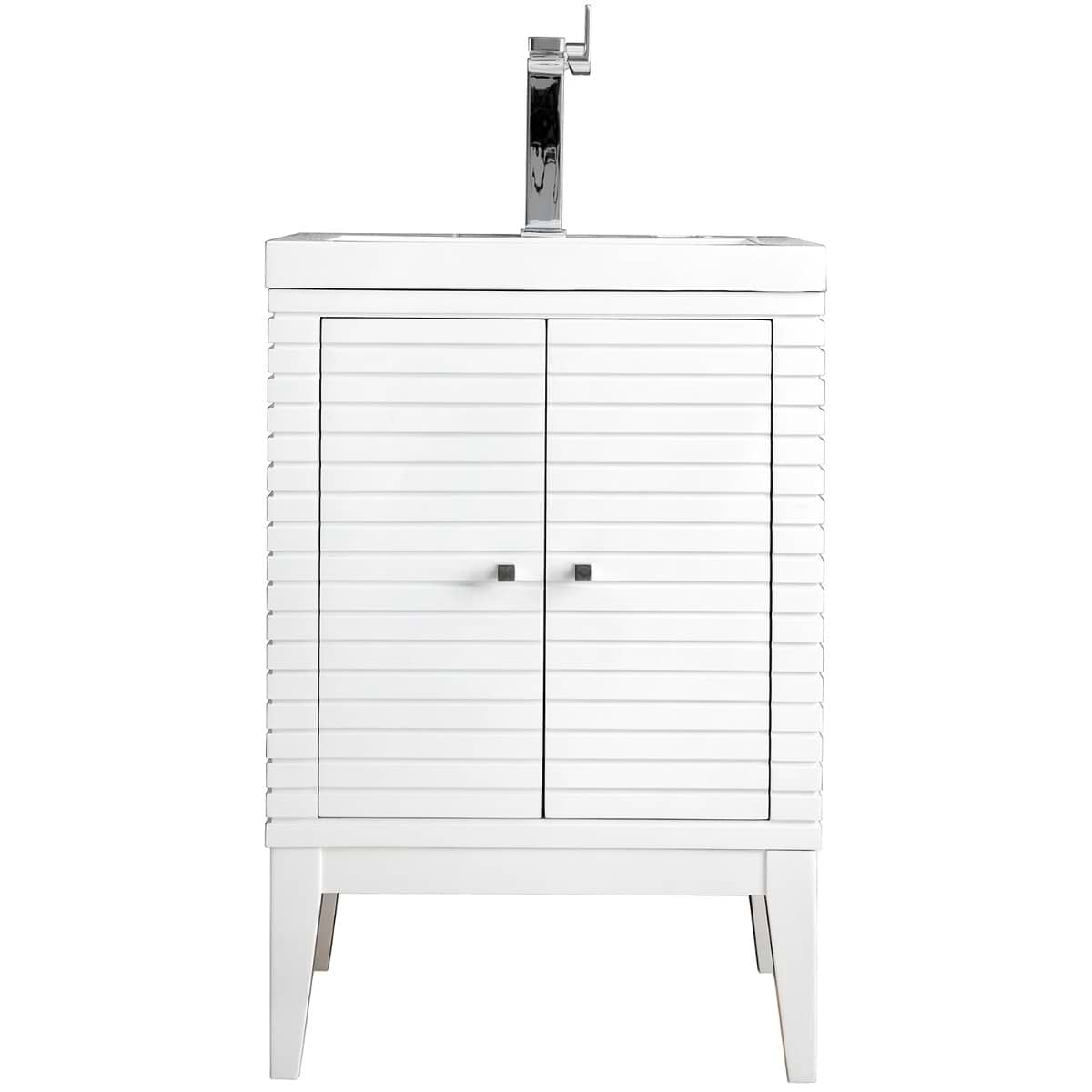 James Martin Vanities Linden 24" Glossy White Vanity And Counter