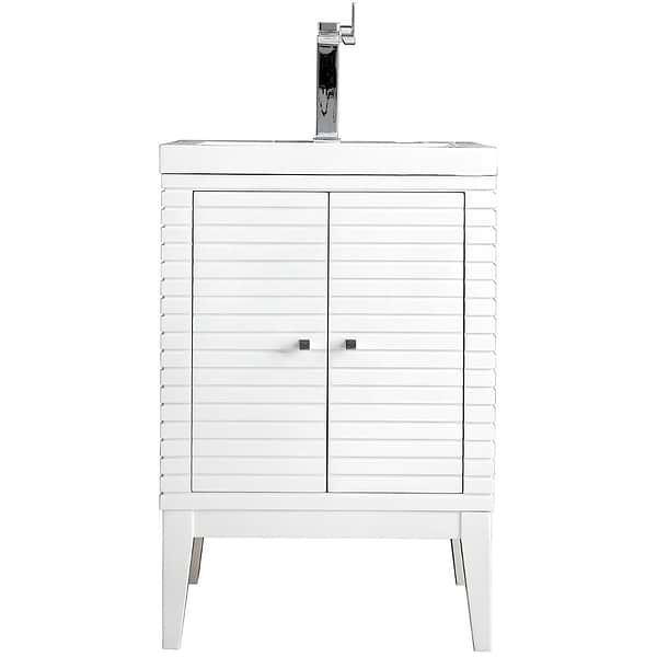 James Martin Vanities Linden 24" Glossy White Vanity And Counter