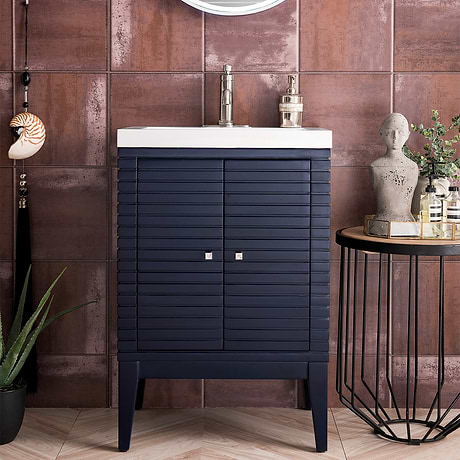 James Martin Vanities Linden 24" Navy Blue Vanity And Counter