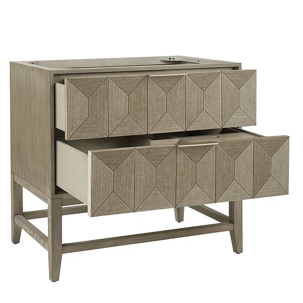 James Martin Vanities Emmeline Pebble Oak 36" Single Vanity with Carrara Marble Counter