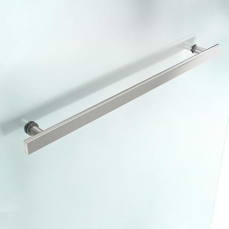 Straya 34x58 Reversible Hinged Screen Bathtub Door with Clear Glass in Stainless Steel