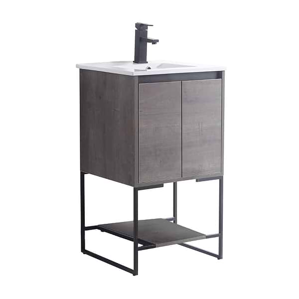 Amani 20" Classic Gray Single Vanity with White Integrated Top