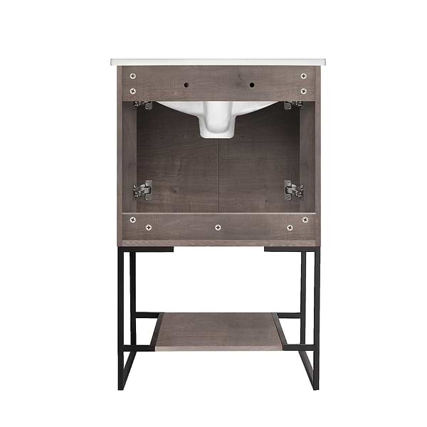 Amani 20" Classic Gray Single Vanity with White Integrated Top