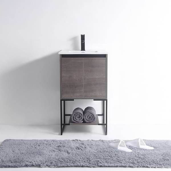 Amani 20" Classic Gray Single Vanity with White Integrated Top