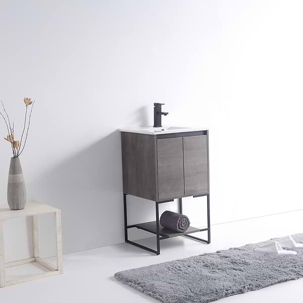 Amani 20" Classic Gray Single Vanity with White Integrated Top