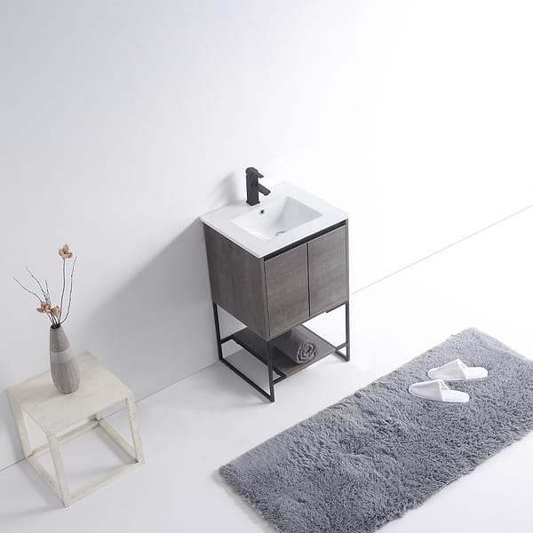 Amani 20" Classic Gray Single Vanity with White Integrated Top