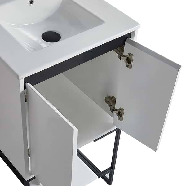 Amani 20" Matte White Single Vanity with White Integrated Top