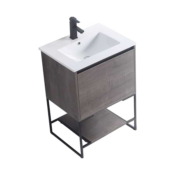Amani 24" Classic Gray Single Vanity with White Integrated Top